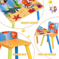 Miniatyrbillede 5 af 8: Rootz børnebord og stolesæt - Børnemøbelsæt - Studie- og aktivitetsbord - Holdbart MDF og fyrretræ - Tilskynder til kreativitet - Nem montering - 60 c