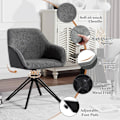 Miniatyrbillede 5 af 9: Rootz drejelig spisestuestol - Moderne stol - Komfortabel lænestol - Boucle stof - 58cm x 82cm x 53,5cm