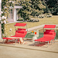 Miniatyrbillede 3 af 8: Rootz justerbar solseng med baldakin - Haveseng - Strandseng - Holdbar metalramme - Syntetisk fiberstof - Multiposition - Opbevaringslomme - 195 cm x