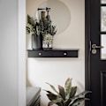 Miniatyrbillede 7 af 8: Rootz flydende hylde med skuffer - Vægmonteret opbevaring - Hængende skabsarrangør - Moderne design - Pladsbesparende - Ideel til entre, badeværelser,