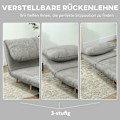 Miniatyrbillede 5 af 10: Rootz 2 -i -1 søvn lænestol gæst seng - hvilestol - foldning sofa - justerbar nakkestøtte - pladsbesparelse - 82 cm x 89 cm x 83 cm grå