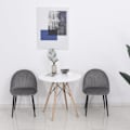 Miniatyrbillede 5 af 8: Rootz spisestuestolesæt - Grå, Sort - Polyester, Metal - 19,68 cm x 21,25 cm x 31,1 cm