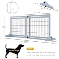 Miniatyrbillede 3 af 7: Rootz Dog Gate - Trappeport - Højdejusterbar - Foldbart kæledyrshegn - Døråbning - Gang - Små og mellemstore hunde - Grå + Sort - 183cm x 36cm x 69cm