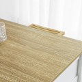 Miniatyrbillede 6 af 7: Rootz Køkkenbord Morgenmad Bar - Bistro Island - Opbevaringshylder - Forreste/bageste skuffe - PB og MDF - 120x90x55cm - Hvid - SoBuy Tabur Compatible