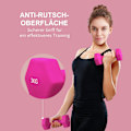 Miniatyrbild 6 av 11: Rootz 2 x 3 kg hanteluppsättning - Handvikter - Träningsvikter - golvvänlig - 18x8x8cm - hexagonal design - icke -halkhandtag - rosa