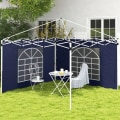 Miniatyrbillede 2 af 6: Rootz Gazebo - Sidepaneler - Udskiftning af 2 sider - Pop Up Gazebo - Med vinduer og døre - Blå - 295W x 195H cm