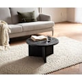 Miniatyrbillede 3 af 7: Rootz Modern Design Sofabord - Rundt bord - Stativstel - Håndlavet - Mango massivt træ - Unikt - Sort - 60cm x 60cm x 33cm
