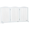 Miniatyrbillede 1 af 9: Rootz PawHut Folding Dog Barrier - Pet Gate - Justerbart Hundehegn - Holdbar MDF - 154cm x 30cm x 80cm - Hvid