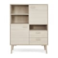 Miniatyrbild 1 av 11: Rootz Highboard - Förvaringsskåp - Skänk - Massiv ek och faner - Tyst Soft-Close - Gott om förvaring - Tidlös design - 40cm x 100cm x 130cm