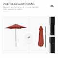 Miniatyrbillede 4 af 10: Rootz Parasol Paraply - Beach Screen - Balkon Shade - Quick Open - Ø1.96 X 2,04M - Rød