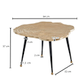 Pikkukuva 5 / 7: Rootz sohvapöytä alumiini puulevy 64x64x37 cm sohvapöytä metalli kulta - Design olohuoneen pöytä pyöreä - Pieni sohvapöytä Moderni - Sivupöytä sivupöy