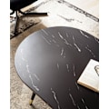 Miniatyrbild 5 av 6: Rootz Ovalt soffbord - Modernt vardagsrumsbord - Bord i marmorlook - Säkra metallben - 120 cm x 60 cm x 41,5 cm - Elegant design i svart och guld