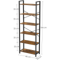 Miniatyrbillede 2 af 8: Rootz reol - 6 niveauer - Opbevaringsskab - Opbevaringsstativ - 6 niveauer - 186 cm - Brun - Sort - Forarbejdet træ - Stål