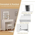 Miniatyrbillede 6 af 9: Rootz Justerbart LED-lys Toiletbord - Toiletbord - Makeup Station - Lysstyrkekontrol - Rigelig opbevaring - Holdbar bygning - 80 cm x 132,5 cm x 39,5
