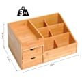 Miniatyrbillede 2 af 9: Rootz Desk Organizer - Bruin - Bambus - 12,99 cm x 8,07 cm x 6,1 cm