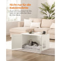 Miniatyrbillede 3 af 8: Rootz White Cat kattebakke - Kitty Toilet - Træspånplade - MDF - Stor opbevaring - Nem montering - 80cm x 53cm x 50cm