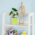 Miniatyrbillede 6 af 9: Rootz Hvid Opbevaring Display Reol Stige Hylde Bogreol med skuffe og 4 hylder