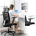 Miniatyrbillede 2 af 7: Rootz Kontorstol - Kontorstol - Ergonomisk - 360° drejestol - Lændestøtte - Nakkestøtte - Justerbar - Tiltbar - Sort