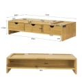 Miniatyrbillede 4 af 7: Rootz Bamboo Monitor Stand Computer Screen- Monitor Stand Monitor Riser Desk Organizer med 3 skuffer
