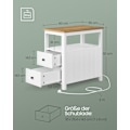 Miniatyrbillede 5 af 9: Rootz Sidebord med Power Strip - Endebord - Natbord - Træspånplade - MDF - Valnød Brun-Hvid - 60 cm x 35 cm x 60 cm - 17 kg - 90 kg Max belastningskap