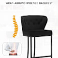 Miniatyrbillede 5 af 7: Rootz Velvet Barstol - Bordskammel - Polstret stol - Komfortable siddepladser - Holdbart metalstel - Nem montering - 49 cm x 85 cm x 48,5 cm