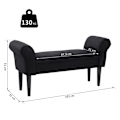 Miniatyrbillede 3 af 11: Rootz BedBench - Sort - Konstrueret træ, skum - 40,15 cm x 12,2 cm x 20,07 cm
