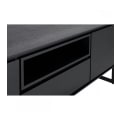 Pikkukuva 10 / 11: Rootz TV -pöytä - Mediakonsoli - Viihdeteline - Kestävä metallirunko - Hienostunut musta tammiviilu - Runsaasti säilytystilaa - 160cm x 45cm x 50cm