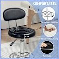Pikkukuva 4 / 10: Rootz Roll -jakkara - Säädettävä pyörivä jakkara - salonkituoli - koko päivän mukavuus - musta - 32b x 40t x 70-86h cm