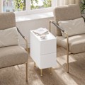 Miniatyrbillede 2 af 8: Rootz Modern Sengebord - Natbord - Opbevaringsenhed - Rigelig opbevaring, holdbart design, smarte sikkerhedsfunktioner - MDF, Metal - 25x51x40 cm