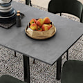 Pikkukuva 5 / 7: Rootzin ruokapöytä - Keittiön pöytä - Jatkettava - Liukumaton lattia - 6 hengelle - MDF-teräs - Tummanharmaa - 160L x 70W x 76K cm
