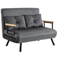Miniatyrbillede 1 af 10: Rootz 2-personers fløjlssovesofa - sovesofa - sovesofa - Justerbart ryglæn - tyk polstring - 102 cm x 73 cm x 81 cm (sofa) / 183 cm x 98,5 cm x 26 cm