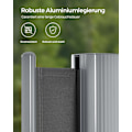 Miniatyrbillede 4 af 7: Rootz Sidemarkise - Privatskærm - Udendørs rullegardin - Aluminiumslegering - 200 cm x 300 cm - Nem montering - Antracit - 9 kg
