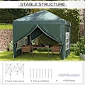 Miniatyrbillede 7 af 11: Rootz Camping Gazebo - Bryllupsfest - Baldakintelttelt - Pop Up Gazebo - Bæretaske - Vinduer - Stålramme - Grøn - 2,95 x 2,95 m x 2,58 m