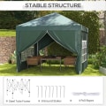 Pikkukuva 7 / 11: Rootz Camping huvimaja - Hääjuhlat - Katosteltta - Pop Up -huvimaja - Kantolaukku - Ikkunat - Teräskehys - Vihreä - 2,95 x 2,95 m x 2,58 m