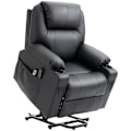 Miniatyrbillede 1 af 6: Rootz Electric Stand-Up Chair - Massagestol - Tv-stol - Skråtstillet ryglæn - 8 massagetilstande - Elegant imiteret læder - Sort - 88 x 92 x 106 cm