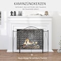 Miniatyrbillede 4 af 8: Rootz Pejsebeskyttelsesgitter - Ildvagt - Brandskærm - Metalkonstruktion - Foldbare paneler - Pulverlakering - 126cm x 76cm x 2cm