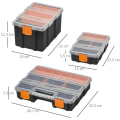 Miniatyrbillede 3 af 10: Rootz Værktøjsopbevaringsboks - Multifunktionel Værktøjskasse - Sorteringskasse - Små dele - Opbevaringsdele - Orange/Sort - 28,7 x 22,5 x 5,5 cm