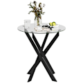 Miniatyrbillede 1 af 10: Rootz Modern Glass -Egg Table - Spisebord - Køkkenbord - Skrab -resistent - 70 cm diameter x 75 cm højde