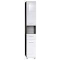 Pikkukuva 1 / 8: Rootz Tall Cabinet - Bathroom Storage Unit - Tower Shelf - Linen Closet - Utility Cupboard - Vertical Organizer - Standalone Rack - White High Gloss/S