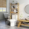 Pikkukuva 2 / 6: Rootz Kylpyhuoneen hylly - WC-hylly - 3 hyllyä - Vedenkestävä - Bambu - Luonnollinen - 68cm x 20cm x 165cm