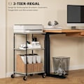 Miniatyrbillede 4 af 11: Rootz 3 -niveau Printerstativ - Mobilprintertabel - Justerbar printerholder - Højde Justerbar - 39 cm x 34,5 cm x 72,5/81,5 cm