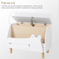 Miniatyrbild 4 av 9: Rootz White Crocodile Toy Box - Förvaringsbänk - Organisering för barn - Säker med långsamt stängande lock - Slitstark MDF-konstruktion - Mångsidig me