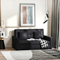 Miniatyrbild 2 av 6: Rootz 2-sits bäddsoffa - Konvertibel bäddsoffa - Modern tyg Loveseat soffa med 2 kuddar - Dold förvaring för vardagsrummet - Gästrum - Mörkgrå - 152W