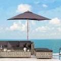 Miniatyrbillede 2 af 7: Rootz Parasol - Sammenklappelig haveparasol - Strandparasol - 3-trins Justerbar - Grantræ + Polyester - Mørkegrå - 200 x 150 x 230 cm