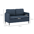 Miniatyrbild 3 av 10: Rootz 2-sits soffa - Loveseat - Klädd soffa - Elegant design - 135L x 67W x 80H cm - Krämfärgad - Tyg i linne-look
