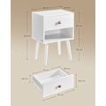 Miniatyrbillede 5 af 7: Rootz Sengebord - Natbord - Natskab af træ - Spånplade - MDF - Massivt træ - 28cm x 39cm x 55cm - Snehvide