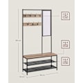 Miniatyrbillede 6 af 6: Rootz garderobeopbevaringssystem - Knagerække - Organisering af tøj - Spånplade og stål - 35 cm x 98 cm x 180 cm - Camel Brown Ink Black
