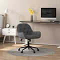 Miniatyrbillede 2 af 6: Rootz Kontorstol - Skrivebordsstol - Computerstol - Højdejusterbar - Fløjlsagtig polyester - Velvet Look - Grå - 60W x 61D x 81-91H cm