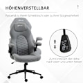 Miniatyrbillede 4 af 10: Rootz Vinsetto Kontorstol - Ergonomisk Skrivebordsstol - Justerbar Højde Stol - Vippefunktion - Sammenfoldelige armlæn - 65,5 cm x 69,5 cm x 112-122 c