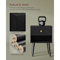 Miniatyrbillede 3 af 6: Rootz Ebony Black Sengebord - Natbord - Opbevaringsskab - Spånplade, MDF, massivt træ - 28 cm x 39 cm x 55 cm - 5,4 kg - Nem montering